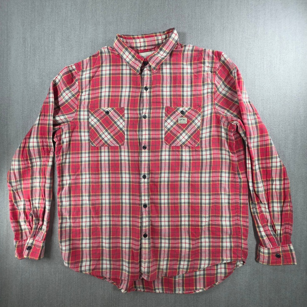 Denim & Supply Ralph Lauren Flannel Shirt Mens XXL Red Plaid Cotton Button‎ Down